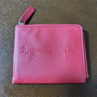 アニエスベー(agnes b.)のアニエスベー　財布　レッド　赤　二つ折り　ミニウォレット　L字　コンパクト　ミニ(財布)