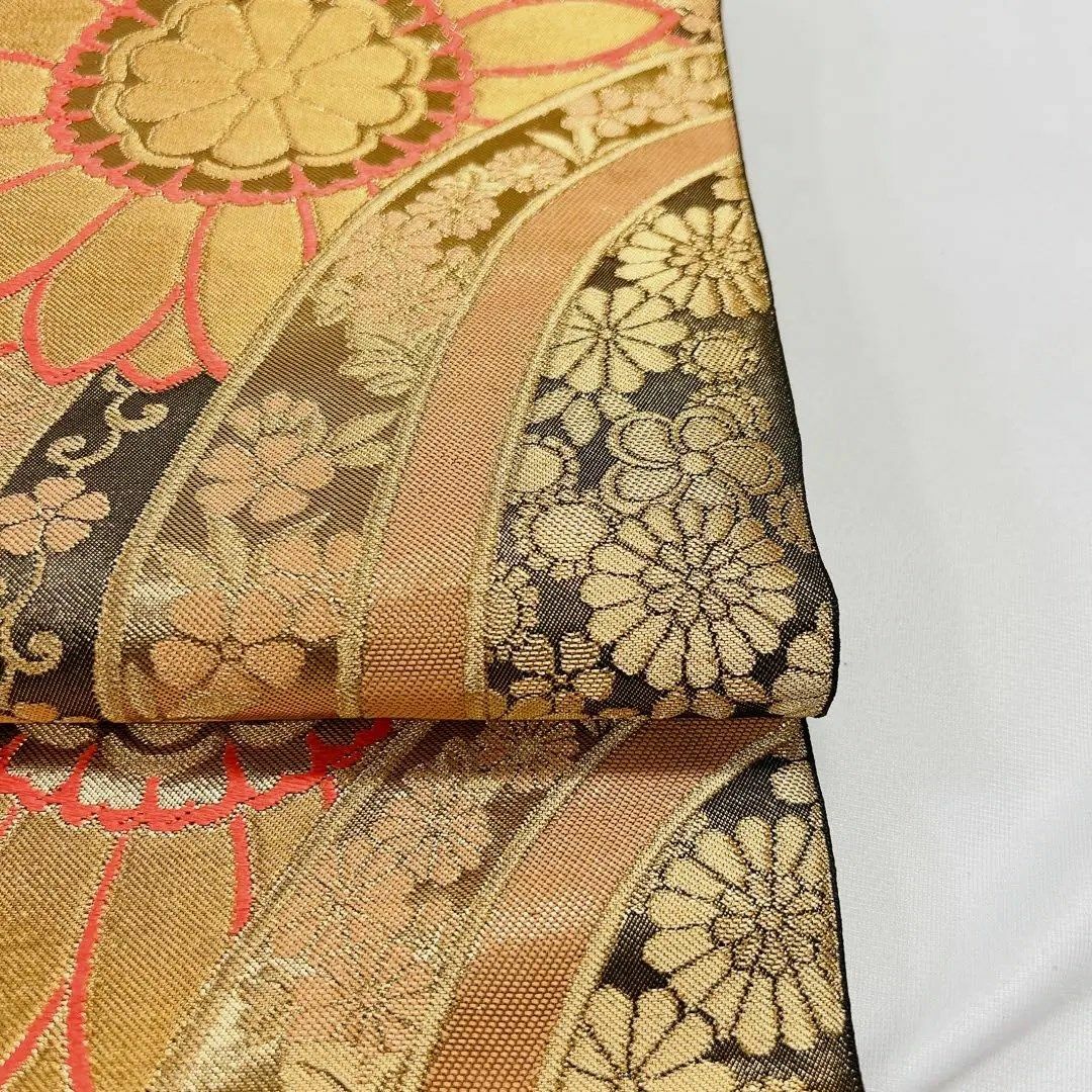 川島織物　花模様の織り出し袋帯　着物103w