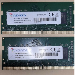 アルダータ(ADATA)のddr4 2400 sodim 8GB×2=16GB(PCパーツ)
