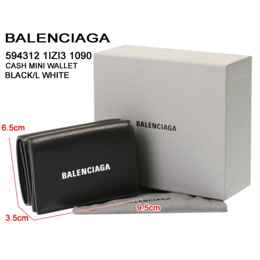 バレンシアガバレンシアガ BALENCIAGA 三つ折り財布 レザー ブラック ユニセックス