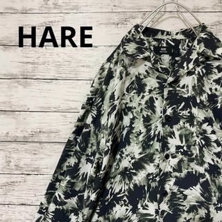 ハレ(HARE)のHARE 総柄オープンカラーシャツ ポリシャツ 開襟シャツ 個性的 お洒落(シャツ)