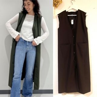 専用　ドゥーズィエムクラス　LADILUX-GILET ロングジレ　グレー