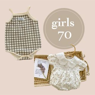 ロンパース70まとめ売り 女の子 春夏(ロンパース)