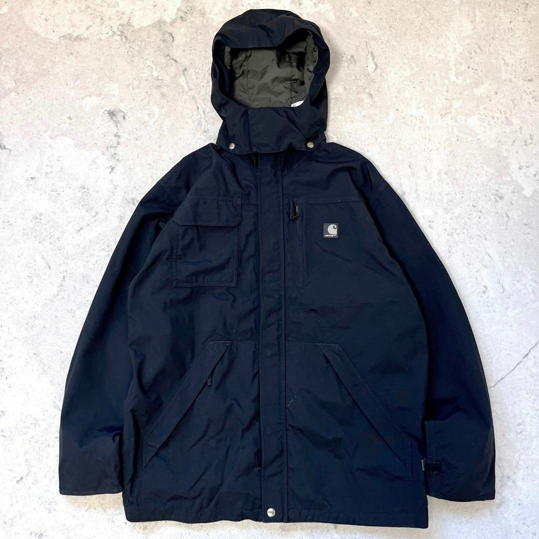 【カーハート】ロゴ ナイロン マウンテンパーカー ジャケット黒Carhartt | フリマアプリ ラクマ