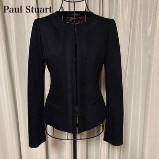 ポールスチュアート(Paul Stuart)のレディース ノーカラージャケットPaulStuart三陽商会ブラックサイズM相当(ノーカラージャケット)