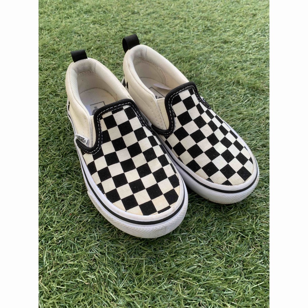 VANS(ヴァンズ)のvans スリッポン　格子柄　美品 キッズ/ベビー/マタニティのキッズ靴/シューズ(15cm~)(スリッポン)の商品写真