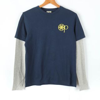 オーシャンパシフィック(OCEAN PACIFIC)のオーシャンパシフィック 長袖Tシャツ レイヤード風 ロンT スポーツウエア メンズ Sサイズ ネイビー×グレー oceanpacific(Tシャツ/カットソー(七分/長袖))