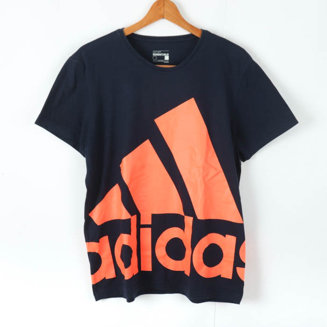 adidas(アディダス)のアディダス 半袖Tシャツ ビッグロゴT クライマライト スポーツウエア 大きいサイズ メンズ Oサイズ ネイビー×オレンジ adidas メンズのトップス(Tシャツ/カットソー(半袖/袖なし))の商品写真