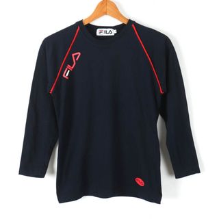 フィラ(FILA)のフィラ 長袖Tシャツ ロゴT スポーツウエア レディース Mサイズ ネイビー FILA(Tシャツ(長袖/七分))