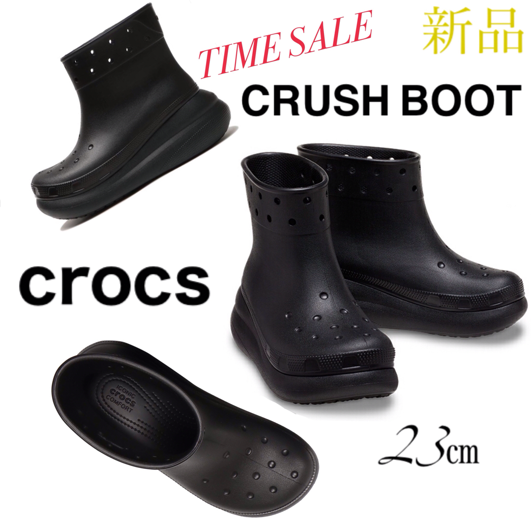 合成樹脂【新品】crocs CRUSH BOOT クラッシュ レインブーツ 長靴 23