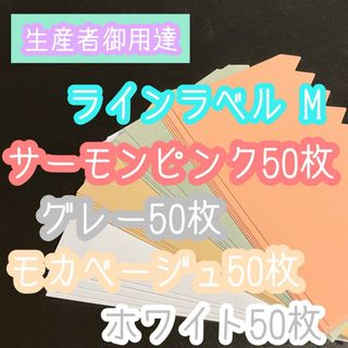 ラインラベル 中 肌/茶/灰/白 各 50枚 カラー 多肉植物 エケベリア (プランター)