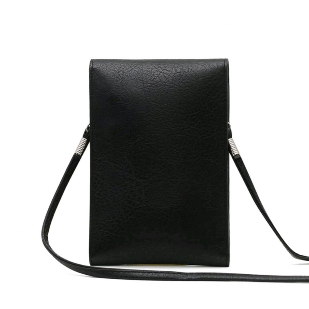 ブラックショルダーバッグ　ミニバッグ　鞄　おしゃれ　便利　ポーチ　サコッシュ レディースのバッグ(ショルダーバッグ)の商品写真