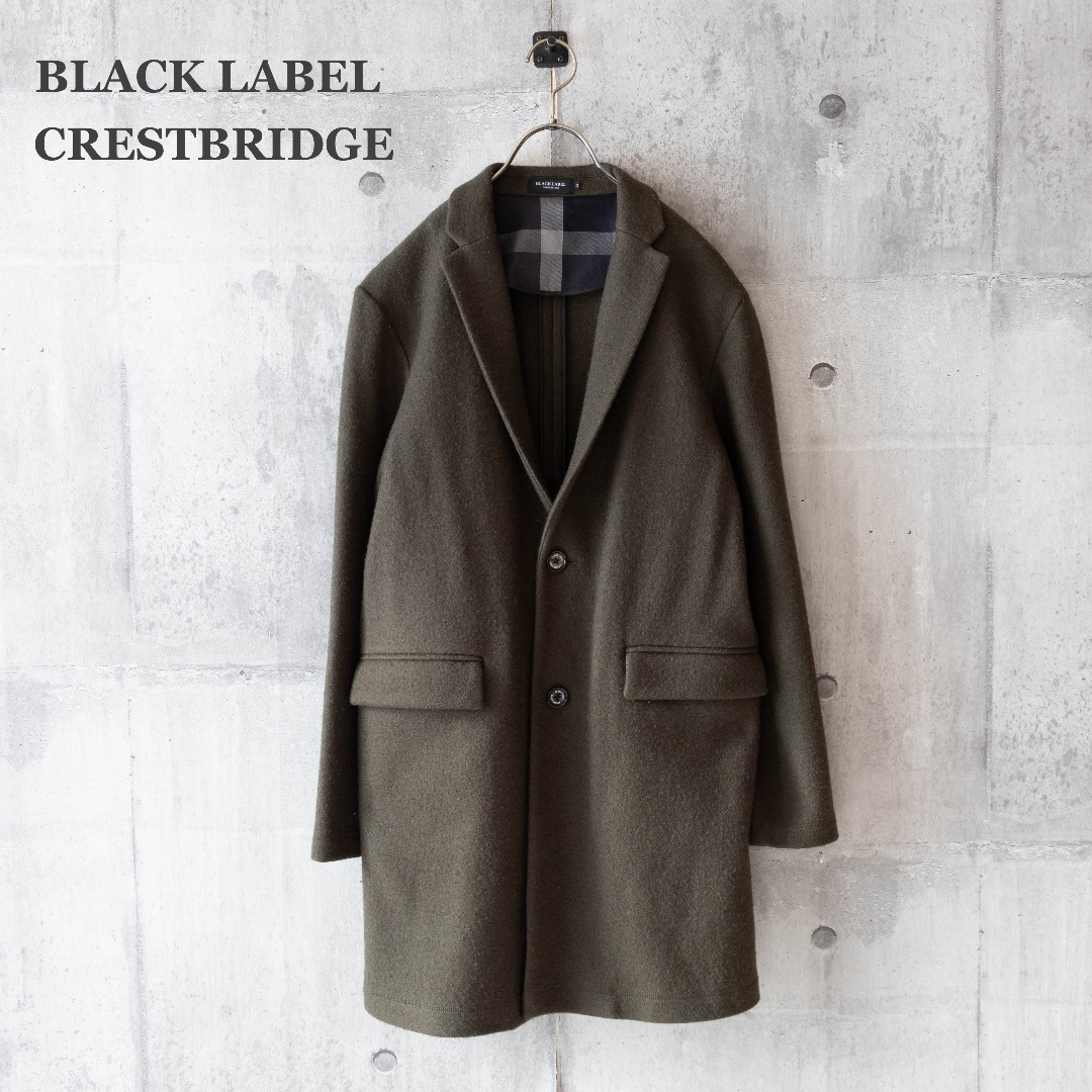 【BLACK LABEL CRESTBRIDGE】チェスターコート　オリーブ | フリマアプリ ラクマ