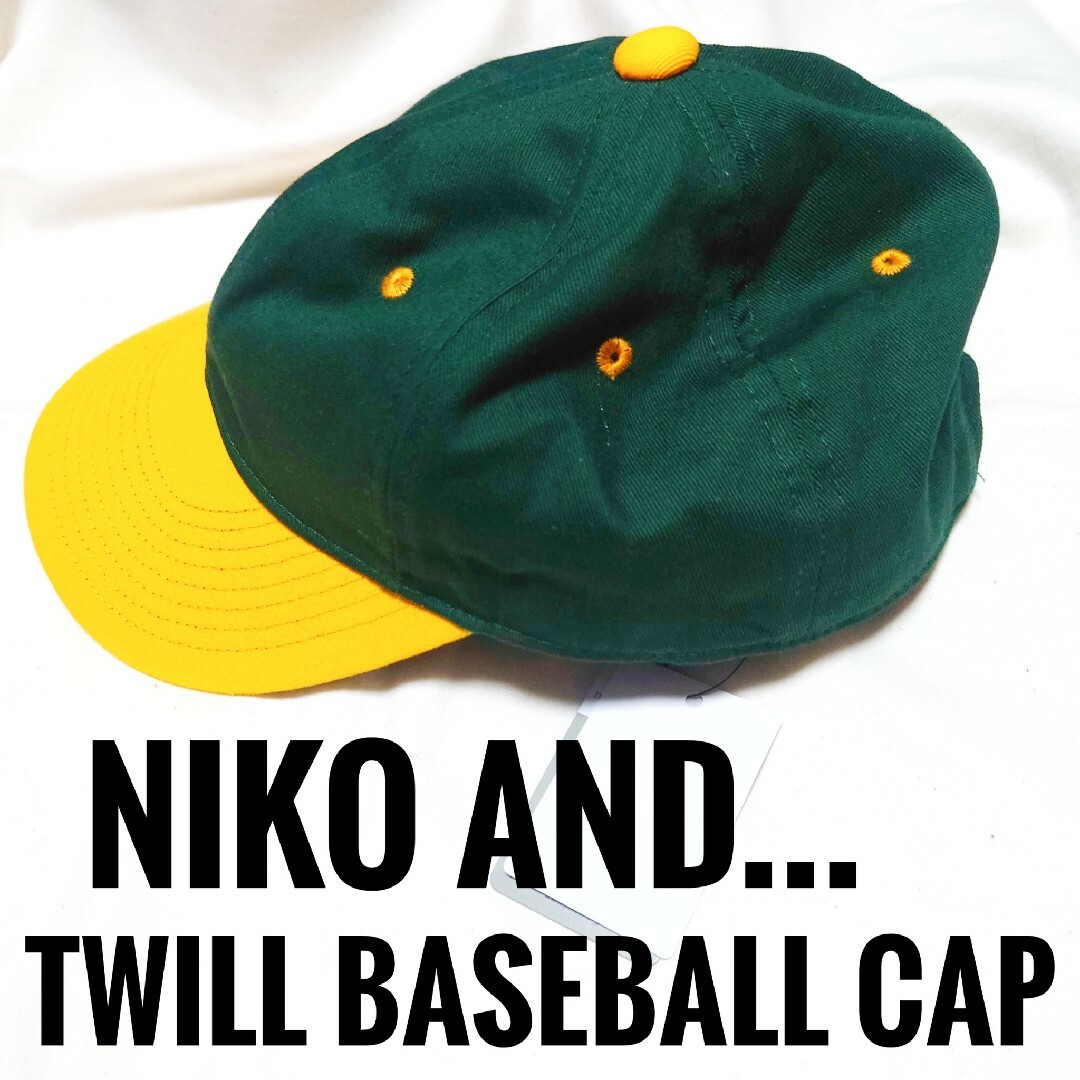 niko and...(ニコアンド)の【新品タグ付き】niko and...　ツイルベースボールキャップ　グリーン メンズの帽子(キャップ)の商品写真