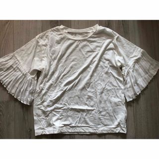 リシェグラマー(Riche glamour)の袖プリーツ半袖Tシャツホワイト(Tシャツ(半袖/袖なし))