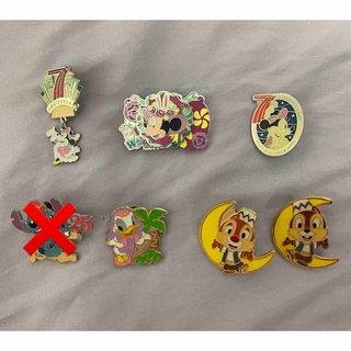 ディズニー(Disney)の最終値下【美品】ディズニー　ピンバッジ　６点＋おまけ1点(バッジ/ピンバッジ)