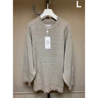 マルタンマルジェラ(Maison Martin Margiela)の新品 L マルジェラ 23ss デストロイドニット　ベージュ 5601(ニット/セーター)