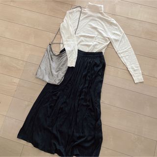 ザラ(ZARA)のレディース UNIQLO タートルネックニット スカート ZARA バッグ (セット/コーデ)