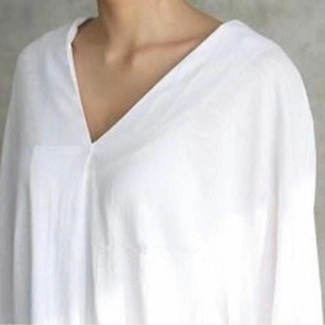シャツワンピース　ホワイト　Ｆサイズ　着やすい　大人女子　韓国 レディースのワンピース(その他)の商品写真