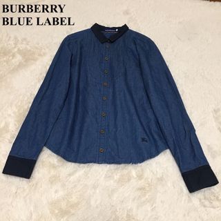 バーバリーブルーレーベル(BURBERRY BLUE LABEL)のバーバリーブルーレーベル　デニムシャツ　ノバチェック　ホースロゴ(シャツ/ブラウス(長袖/七分))