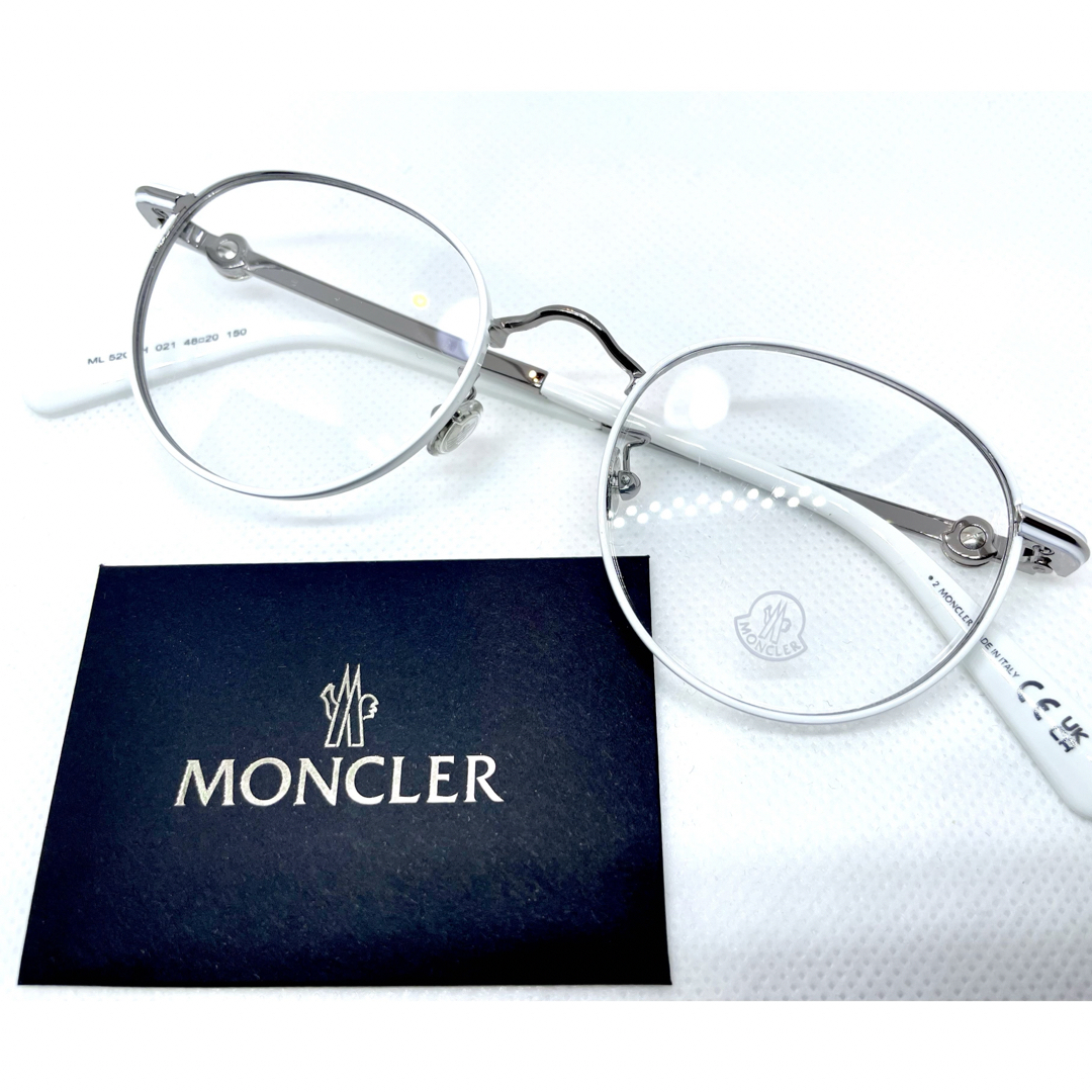 MONCLER(モンクレール)のMONCLER モンクレール メガネ　ML5204H/V　ホワイト　激安正規品 メンズのファッション小物(サングラス/メガネ)の商品写真