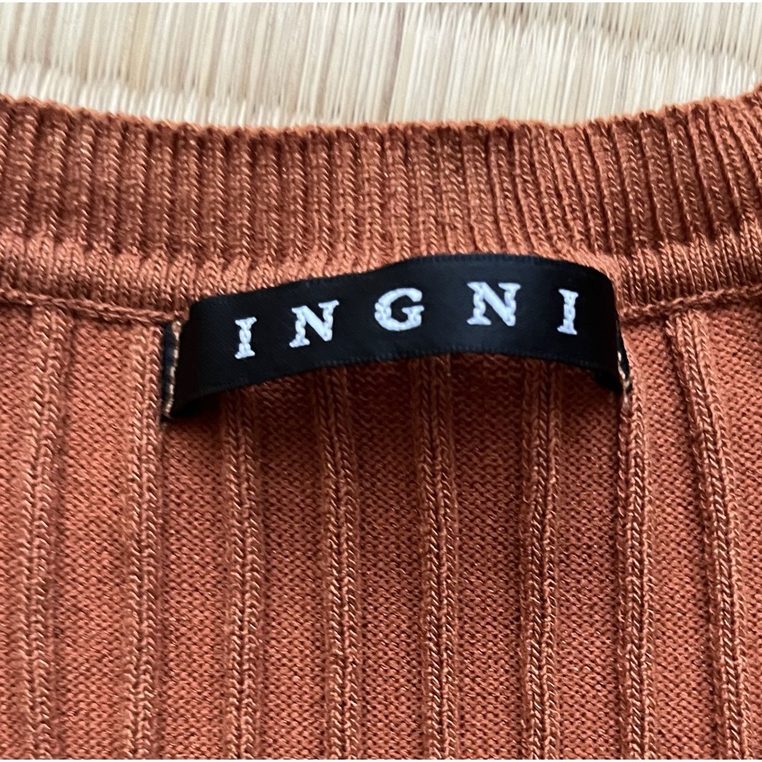 INGNI(イング)のINGNI  ニット　タンクトップ  S  オレンジブラウン レディースのトップス(タンクトップ)の商品写真