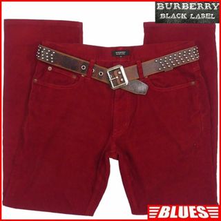 バーバリーブラックレーベル(BURBERRY BLACK LABEL)の廃盤 バーバリーブラックレーベル コーデュロイパンツ W34 赤 JJ724(その他)