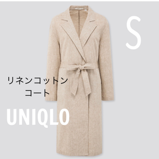 ユニクロ(UNIQLO)の新品 UNIQLO ユニクロ  リネン　コットン　コート(スプリングコート)