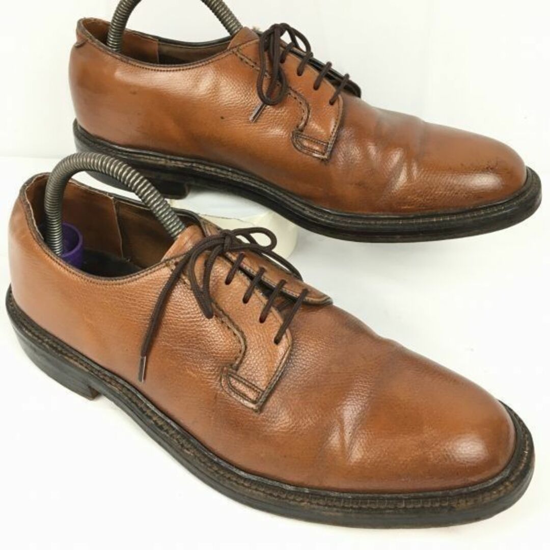 BAZZBERGgt70s以前USAビンテージ/Vintage ?　内側Vクリート　ボストニアン？　プレーントゥ　ブラウン/茶/BROWN〉size10C/A：26.5-27.5程度/メンズ/菅NO.WZC-238 #BUZZBERG　-WZC-238-5th