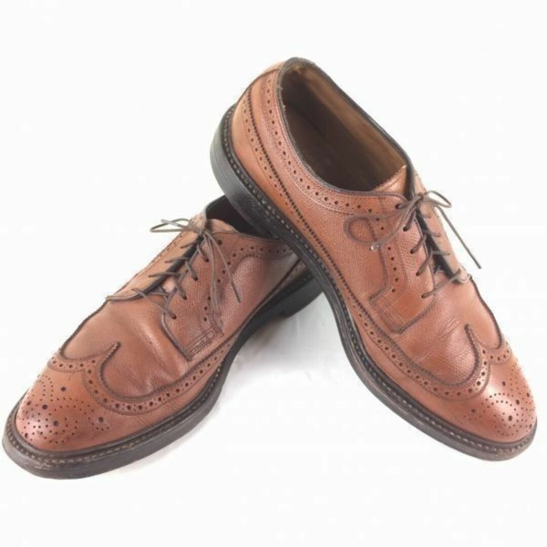 試着交換OK！70-80sフローシャイム　ケンムール　ウイングチップシューズ〈ブラウン/茶/BROWN〉size9.5 E　ビンテージ/Vintage/メンズ/菅NO.WメZB74 #BUZZBERG　-WZB74-5thBAZZBERGgt