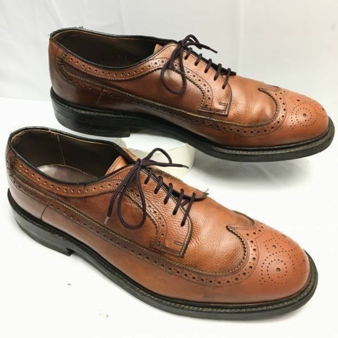 BAZZBERGgt試着交換OK！60s-70sビンテージ/Vintage  TOWNCRAFT　タウンクラフト【9.5D/B　26.5-27.5】ロングウイングチップ　ビジネスシューズ〈ブラウン/茶/BROWN〉/菅NO.WZG-48 #BUZZBERG　-WZG-48-5th