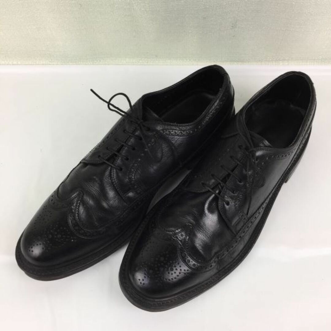 70s-80s?/フエルトタン/Vintage/ビンテージ【9.5D/27.0/〈黒/BLACK/ブラック】ロングウイングチップ/シューズ/本革/グッドイヤー製法/管NO.ZA-152 #BUZZBERG　-ZA-152-5thBAZZBERGgt