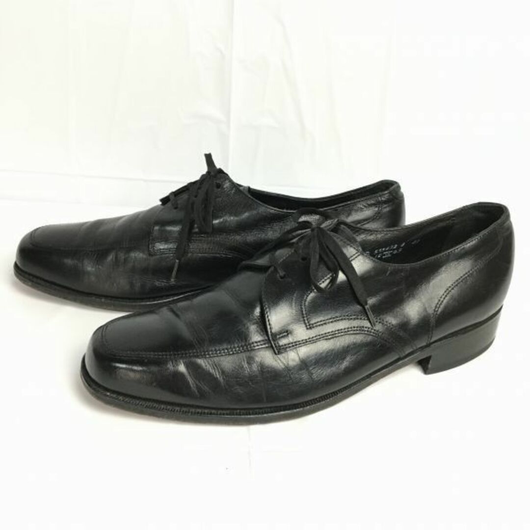 BAZZBERGgt1985年製？80s/Vintage/ビンテージ　florsheim　フローシャイム【サイズ9.5D　27.0】　Uチップ　ビジネスシューズ〈黒/BLACK/ブラック〉　管NO.ZD-101 #BUZZBERG　-ZD-101-5th