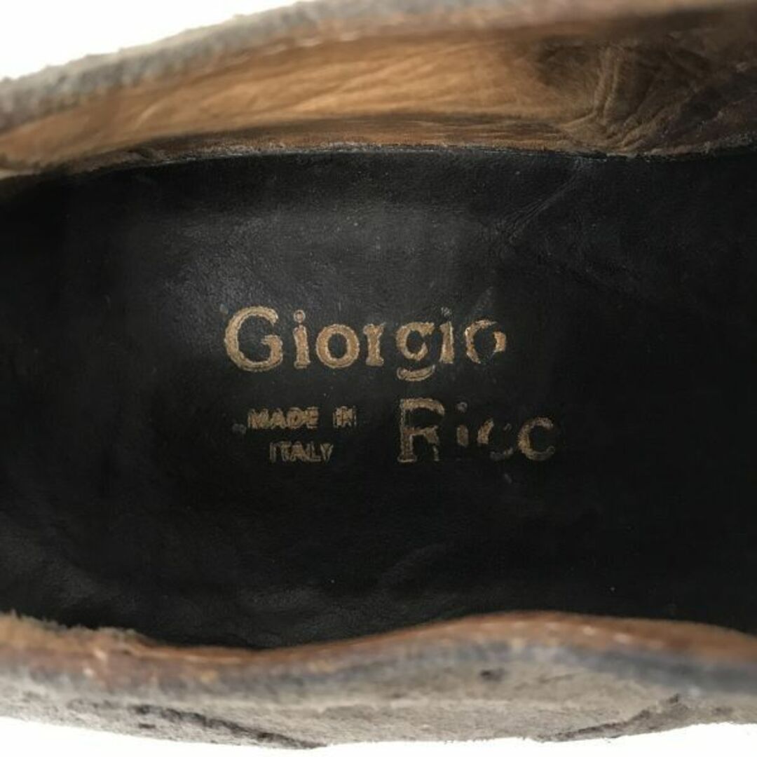 イタリア製★ジョルジオリッチ/giorgio ricci★スエード本革/フルブローグ/ウイングチップ【40/25.0/茶/BROWN】dress shoes◆pD-100 #BUZZBERG　-pD-100-5th状態ランク