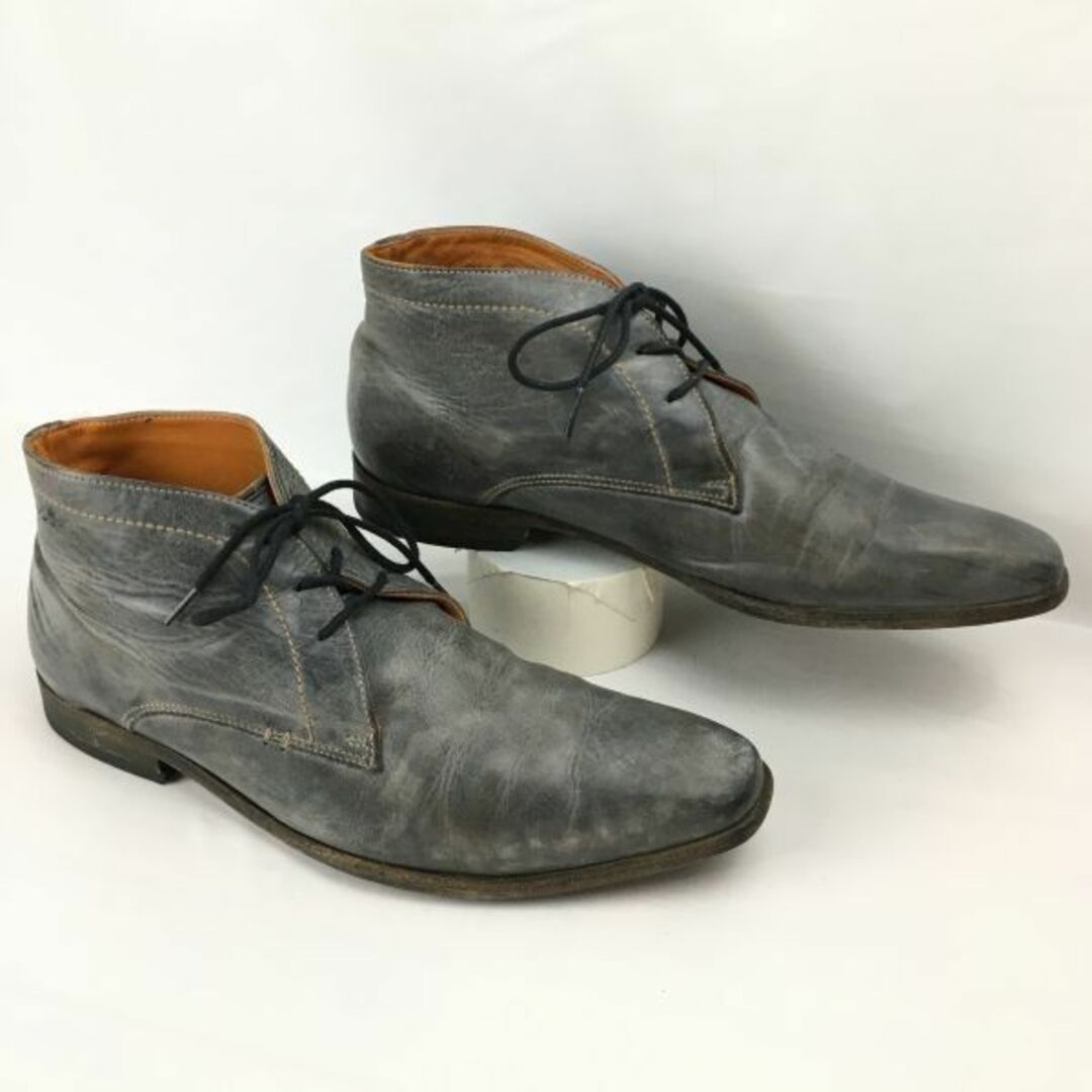 VAN LIER/ヴァンライヤー　ビンテージ/Vintage/オールレザー　チャッカブーツ　size42　26.5-27.0程度　グレー　管No.WA141 #BUZZBERG　-WA141-5thBAZZBERGgt