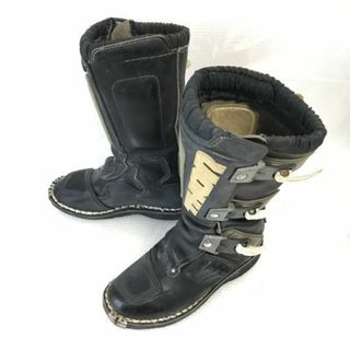 90s?ビンテージ品★イタリア/THOR【24.0-25.0/黒/black】本革使用/レーシングブーツ/ライディング/バイクブーツ/FITFLOPインソール◆WB88-8 #BUZZBERG　-WB88-8-5th(ブーツ)