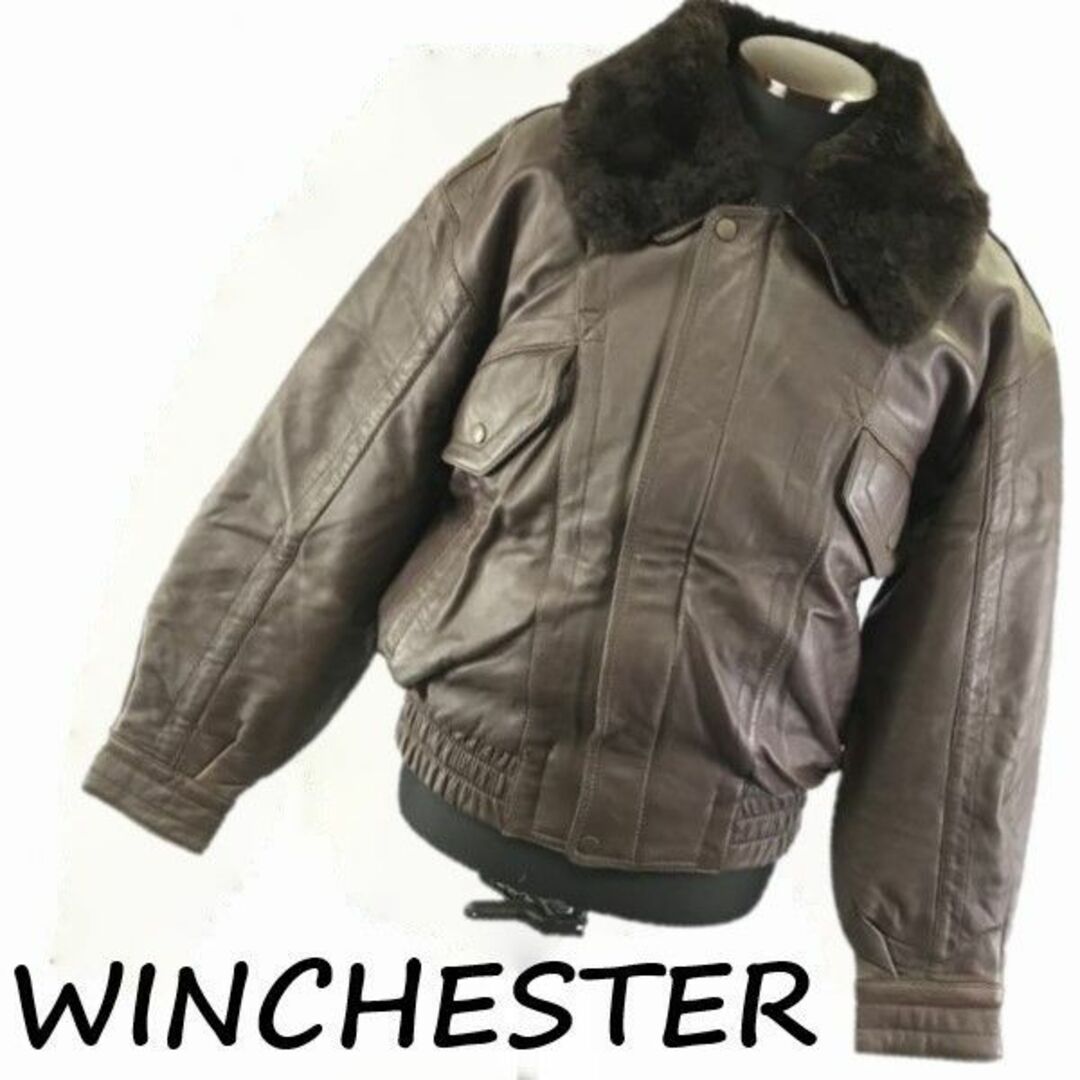 ウィンチチェスター/WINCHESTER　羊革　重厚シープレザージャケット/ブルゾン/ライダース　メンズL/bag〕菅NO. W7-078 #BUZZBERG　-W7-078-5thBAZZBERGgt