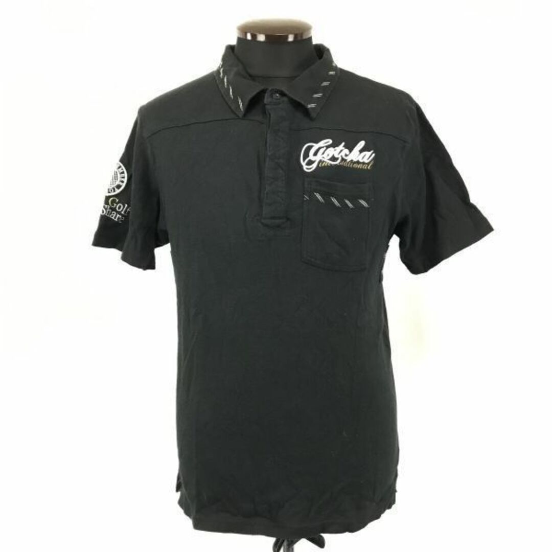 GOTCHA GOLF/ガッチャ★ゴルフウェア/半袖ポロシャツ【Mens size -L/黒/black】Tops/Shirts◆BH76 #BUZZBERG　-BH76-2-5th-b状態RANK