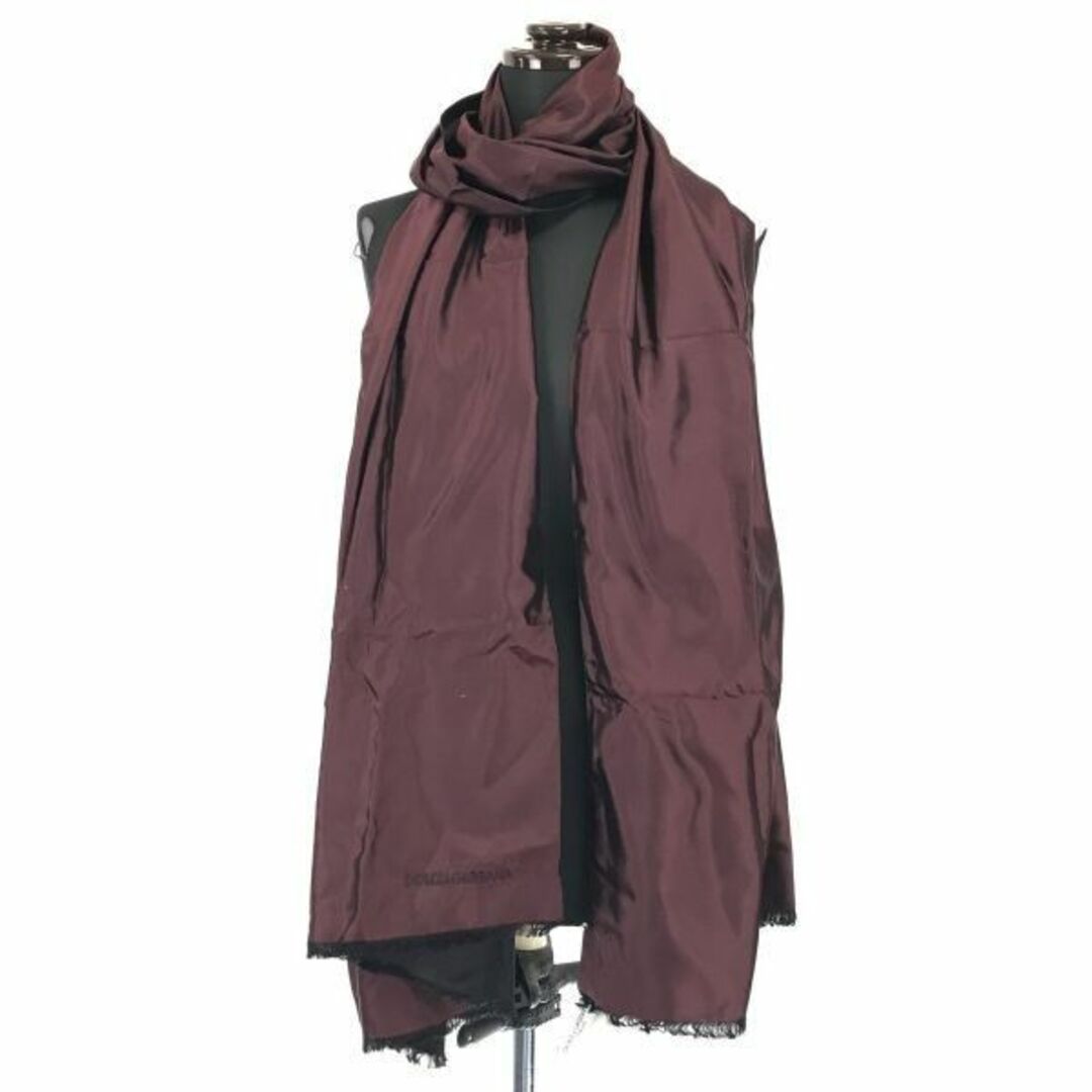 状態RANKMade in Italy★DOLCE＆GABBANA★100％SILK/シルクマフラー/ストール【206×71/えんじ/Dark red】Scarf◆CM49 #BUZZBERG　-CM49-5th-b