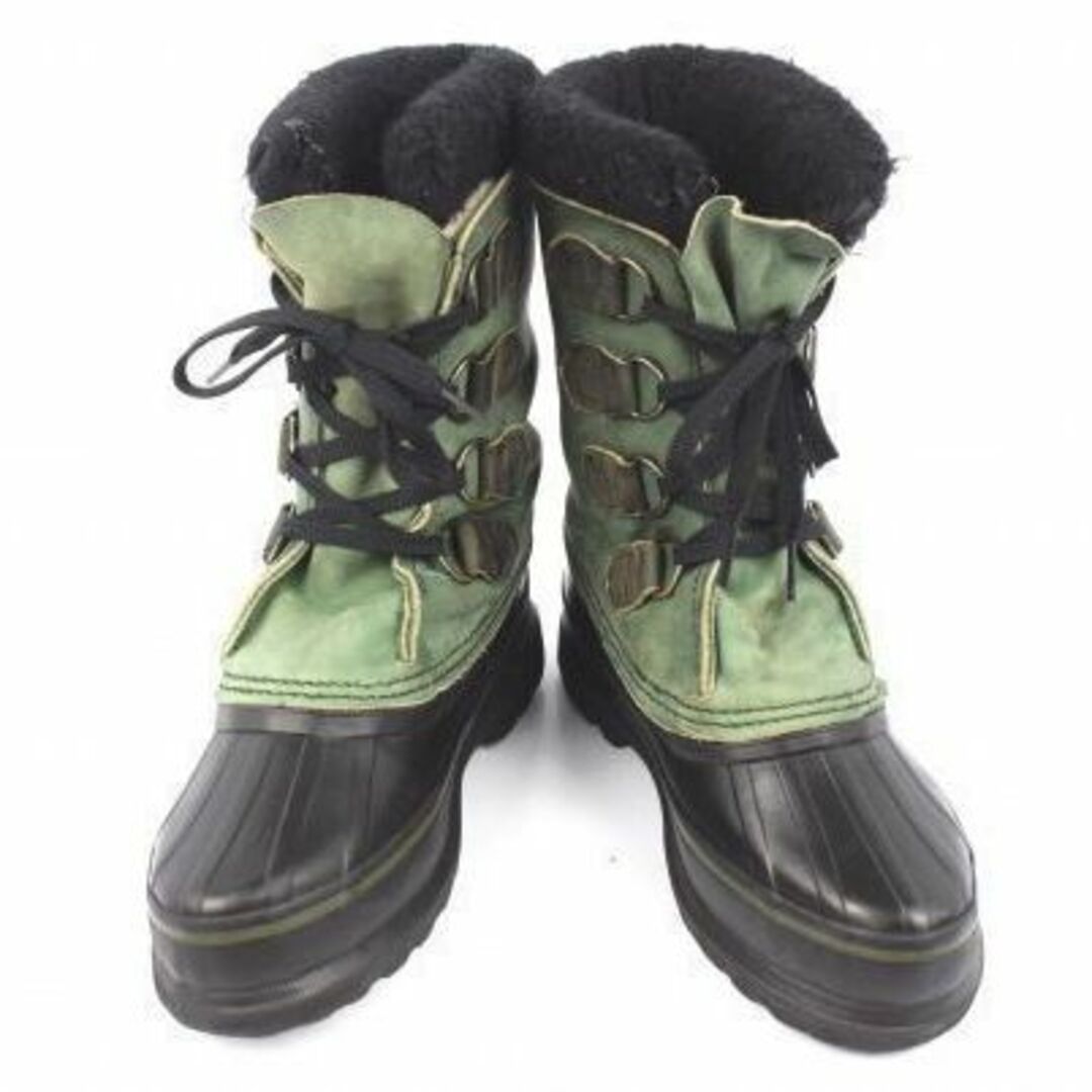 カナダ製ビンテージ★SOREL/ソレル【5 22.0-23.0】ハイテク防水/本革スノーブーツ/ビンテージ/Vintage/boots◆WB3-01 #BUZZBERG　-WB3-01-5thグリーン靴の種類