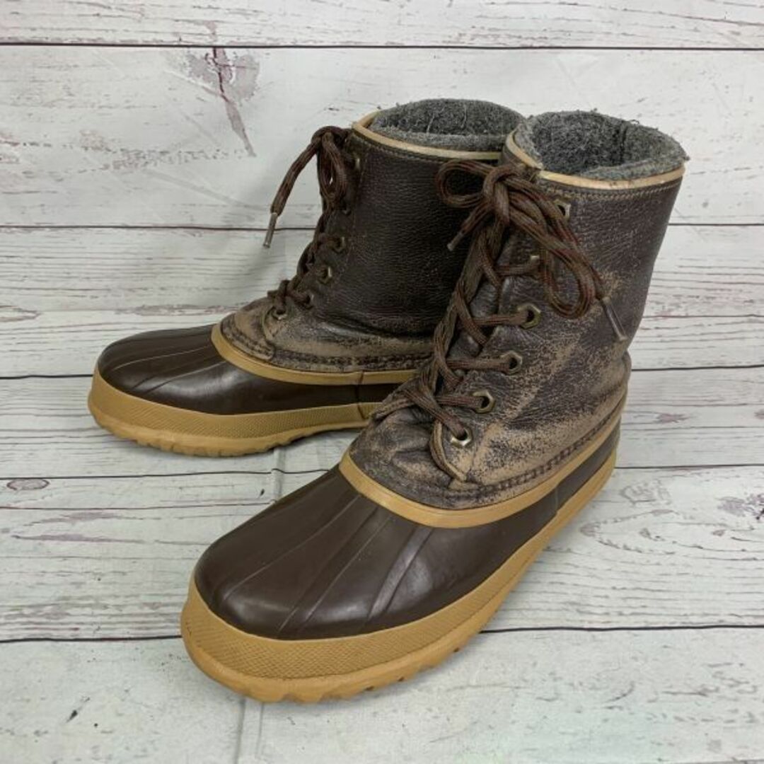 約265ｃｍ総丈カナダ製★SOREL/ソレル★重厚本革スノーブーツ【22.5/茶】レディース/インナー付/レースアップ/ミドル丈◆WB6-08 #BUZZBERG　-WB6-08-5th