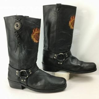 ハーレーダビッドソン(Harley Davidson)のハーレーダビッドソン　size13D　30.0-31.0　本革ハンドメイド　バイクブーツ　ライディング/ツーリング〈黒/BLACK/ブラック〉ビンテージ/Vintage/bike/Boots/Shoes菅No.WU29 #BUZZBERG　-WU29-5th(ブーツ)