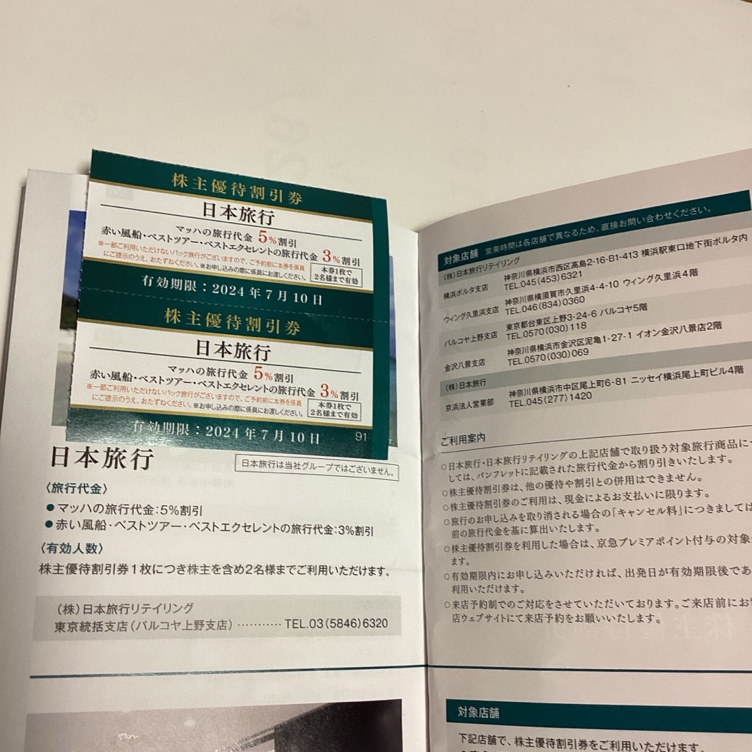 日本旅行　割引券　2枚 チケットの優待券/割引券(その他)の商品写真