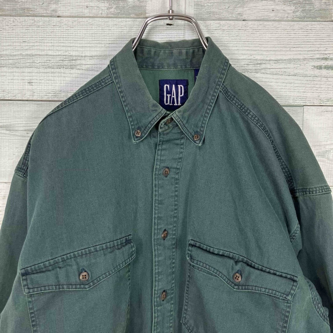 90's ヴィンテージ  OLD GAP 長袖シャツ　紺タグGAPの90