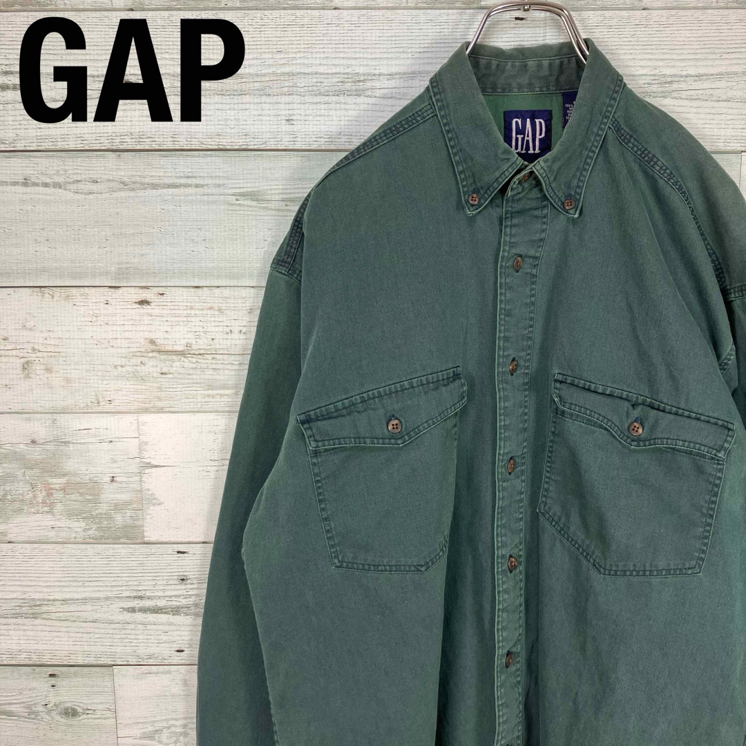 GAP オールドギャップ 90s 90年代 旧タグ 紺タグ ボタンダウンシャツコットン100%生産国
