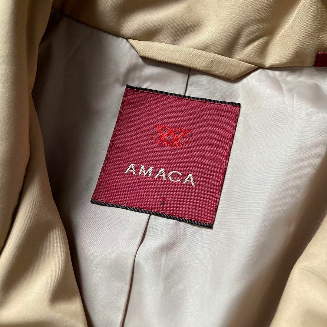 AMACA(アマカ)のAMACA　中綿ダウン　上品　ショートコート　ピーコート　ベージュ　38　アマカ レディースのジャケット/アウター(ピーコート)の商品写真