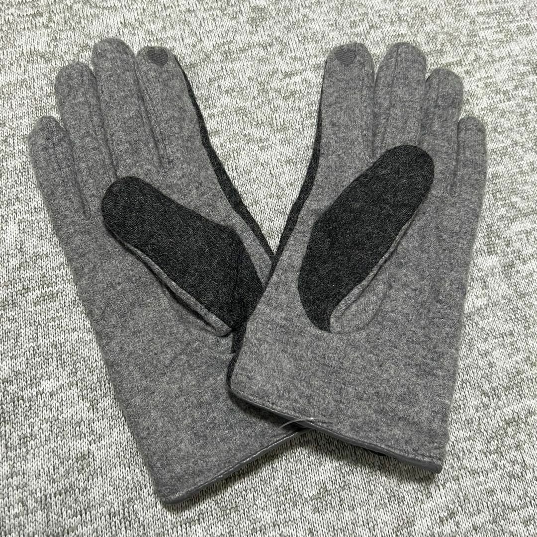 手袋 グレー レディース 秋冬 ウール 防寒 暖かい スマホ対応 プレゼント レディースのファッション小物(手袋)の商品写真