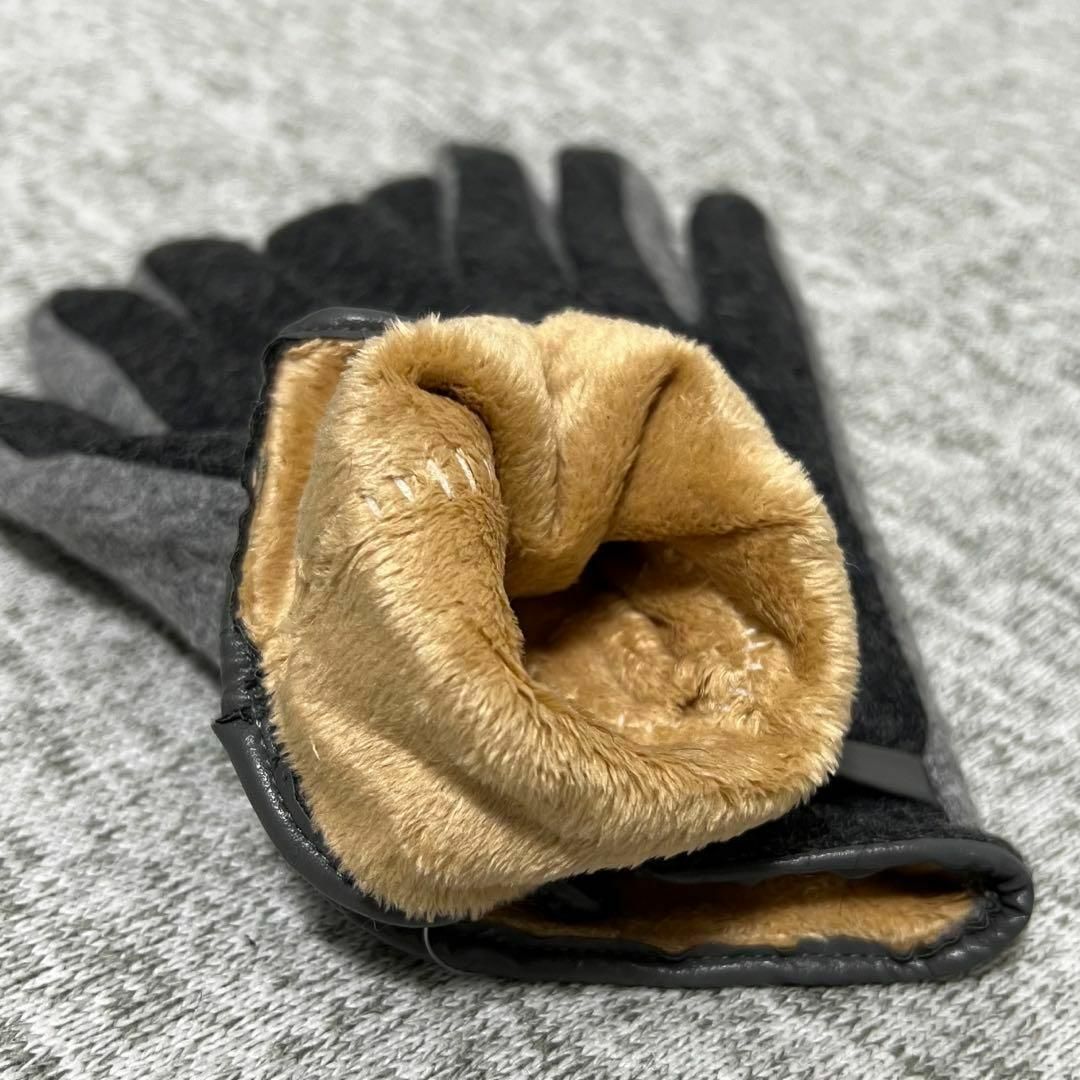 手袋 グレー レディース 秋冬 ウール 防寒 暖かい スマホ対応 プレゼント レディースのファッション小物(手袋)の商品写真