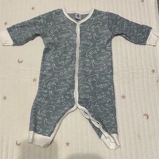 プチバトー(PETIT BATEAU)の12m(74cm) プチバトー　裏起毛　ロンパース(ロンパース)