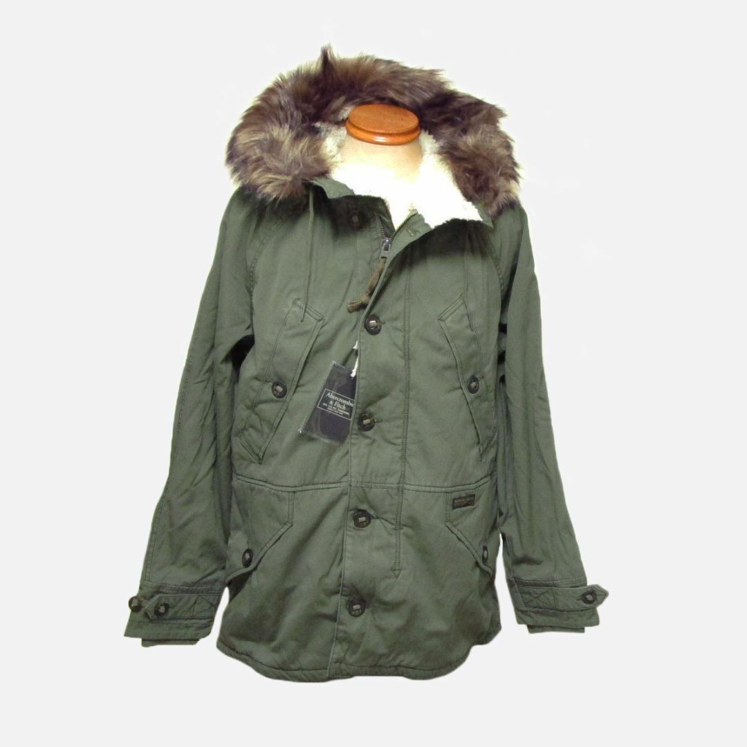 Abercrombie&Fitch(アバクロンビーアンドフィッチ)の★新品★アバクロンビー&フィッチ★裏シェルパミリタリーJKT (Olive/L) メンズのジャケット/アウター(ミリタリージャケット)の商品写真